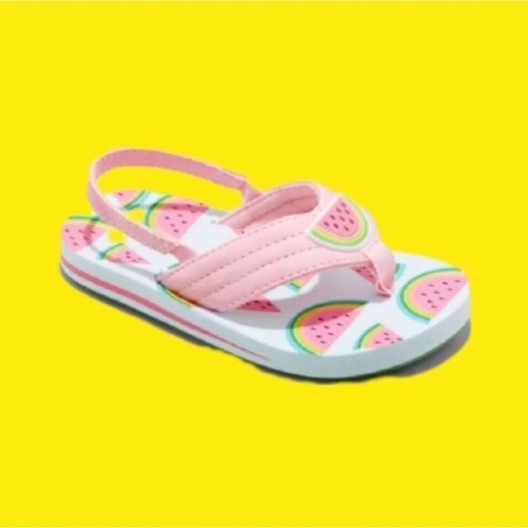 Cat & Jack Ash Flip Flop Sandals Pink Watermelon S 5-6 - Picture 1 of 5